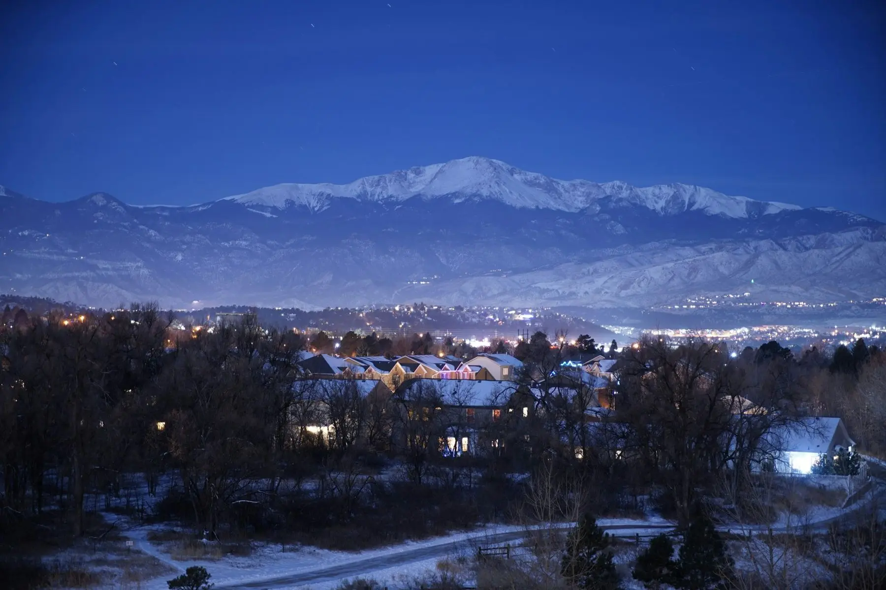 Homes below Pikes Peak in Northern Colorado Springs